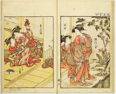 Seiro bijin awase sugata kagami 青楼美人合姿鏡 (A Mirror of Beautiful Women of the Green Houses Compared) (BM 1979,0305,0.124.2 07)