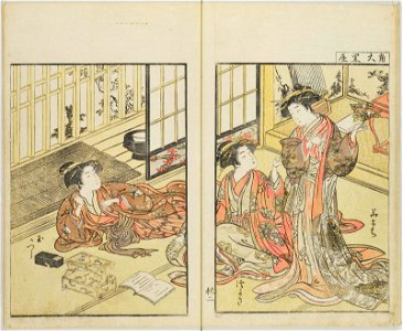 Seiro bijin awase sugata kagami 青楼美人合姿鏡 (A Mirror of Beautiful Women of the Green Houses Compared) (BM 1979,0305,0.124.2 04)