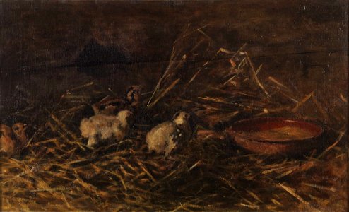 Segantini - Pulcini nell'aia, 1883-1885