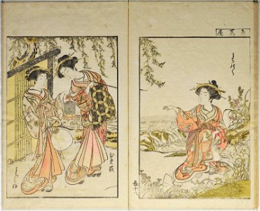 Seiro bijin awase sugata kagami 青楼美人合姿鏡 (A Mirror of Beautiful Women of the Green Houses Compared) (BM 1979,0305,0.124.1 01)