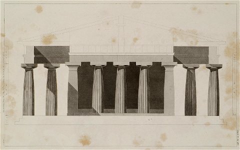 Section through the pronaos - Wilkins William - 1807. Free illustration for personal and commercial use.