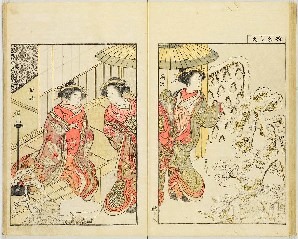 Seiro bijin awase sugata kagami 青楼美人合姿鏡 (A Mirror of Beautiful Women of the Green Houses Compared) (BM 1979,0305,0.124.2 26)