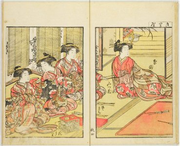 Seiro bijin awase sugata kagami 青楼美人合姿鏡 (A Mirror of Beautiful Women of the Green Houses Compared) (BM 1979,0305,0.124.2 06)