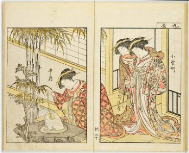 Seiro bijin awase sugata kagami 青楼美人合姿鏡 (A Mirror of Beautiful Women of the Green Houses Compared) (BM 1979,0305,0.124.2 18)