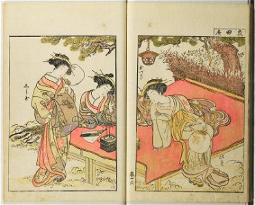 Seiro bijin awase sugata kagami 青楼美人合姿鏡 (A Mirror of Beautiful Women of the Green Houses Compared) (BM 1979,0305,0.124.1 29)