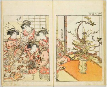 Seiro bijin awase sugata kagami 青楼美人合姿鏡 (A Mirror of Beautiful Women of the Green Houses Compared) (BM 1979,0305,0.124.2 09)
