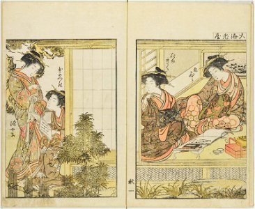 Seiro bijin awase sugata kagami 青楼美人合姿鏡 (A Mirror of Beautiful Women of the Green Houses Compared) (BM 1979,0305,0.124.2 03)