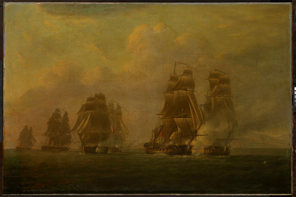 The Anson's Escape from five frigates, 12 October 1798 RMG BHC4241