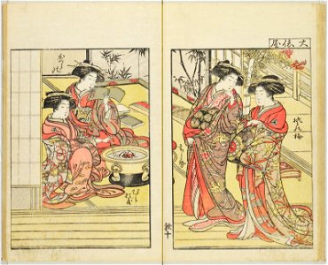 Seiro bijin awase sugata kagami 青楼美人合姿鏡 (A Mirror of Beautiful Women of the Green Houses Compared) (BM 1979,0305,0.124.2 11)