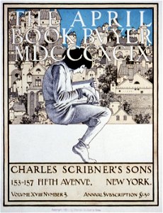 The April book buyer MDCCCXCIX. Charles Scribner's Sons, 153-157 Fifth Avenue, New York. Volume XVIII, number 3 - Maxfield Parrish '99 LCCN2002721195. Free illustration for personal and commercial use.