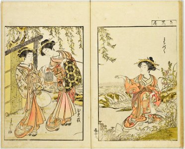 Seiro bijin awase sugata kagami 青楼美人合姿鏡 (A Mirror of Beautiful Women of the Green Houses Compared) (BM 1979,0305,0.124.1 03)
