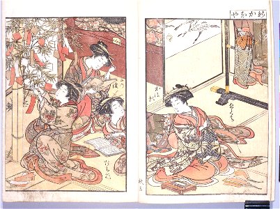 Seiro bijin awase sugata kagami 青楼美人合姿鏡 (A Mirror of Beautiful Women of the Green Houses Compared) (BM 1979,0305,0.124.1 31)