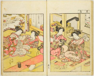 Seiro bijin awase sugata kagami 青楼美人合姿鏡 (A Mirror of Beautiful Women of the Green Houses Compared) (BM 1979,0305,0.124.1 21)