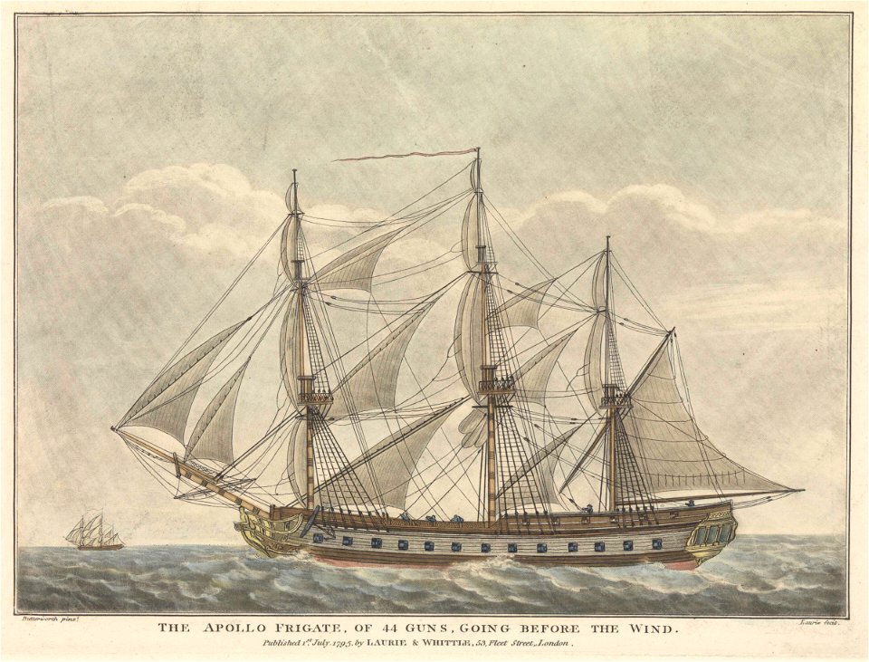 The Apollo frigate, of 44 guns, going before the wind RMG PW7983