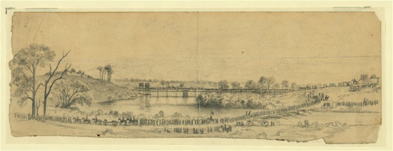 The Army of the Potomac crossing the Rappahannock River. Retreat from Culpepper (sic) to Centreville LCCN2004661426