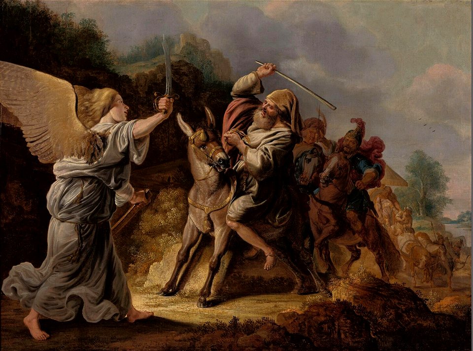 The ass with the prophet Bileam stopped by the angel, Gerrit Claesz. Bleker, 1634, oil on canvas, 95,5 by 128,5 cm, Museum Boijmans van Beuningen