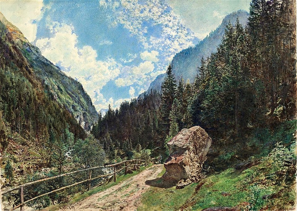 The Anlau valley near Gastein - Rudolf von Alt