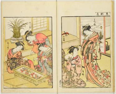 Seiro bijin awase sugata kagami 青楼美人合姿鏡 (A Mirror of Beautiful Women of the Green Houses Compared) (BM 1979,0305,0.124.1 04)