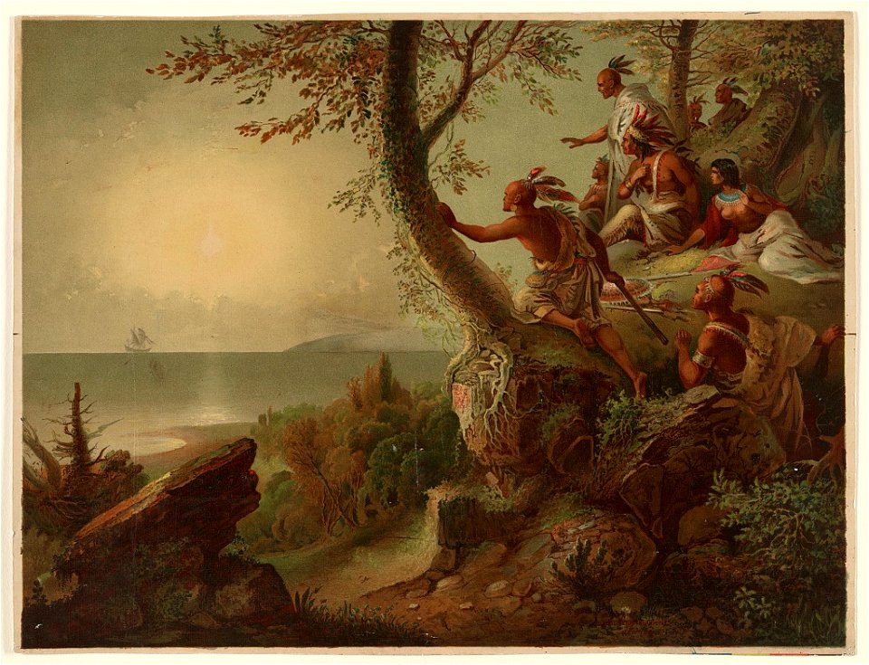 The arrival of Hendrick Hudson in the bay of New York, September 12, 1609 LCCN2003674730
