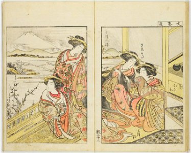 Seiro bijin awase sugata kagami 青楼美人合姿鏡 (A Mirror of Beautiful Women of the Green Houses Compared) (BM 1979,0305,0.124.2 17)