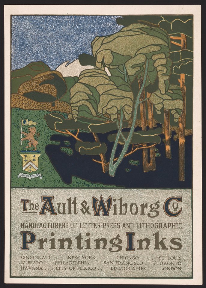 The Ault & Wilborg Company, manufacturers of lithographing and letter press printing inks. LCCN2014646834