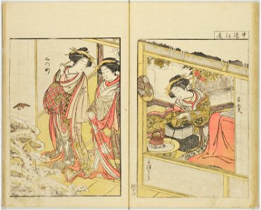 Seiro bijin awase sugata kagami 青楼美人合姿鏡 (A Mirror of Beautiful Women of the Green Houses Compared) (BM 1979,0305,0.124.2 25)
