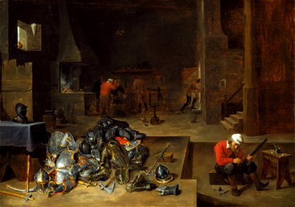 The Armorer's Shop - David Teniers the Younger, and Attributed to Jan Brueghel the Younger - Google Cultural Institute