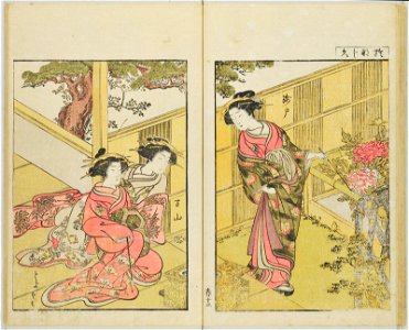 Seiro bijin awase sugata kagami 青楼美人合姿鏡 (A Mirror of Beautiful Women of the Green Houses Compared) (BM 1979,0305,0.124.1 25)