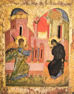 The annunciation (Trinity-Serguis Lavra). Free illustration for personal and commercial use.