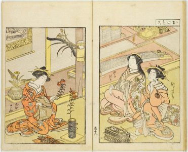 Seiro bijin awase sugata kagami 青楼美人合姿鏡 (A Mirror of Beautiful Women of the Green Houses Compared) (BM 1979,0305,0.124.1 08)