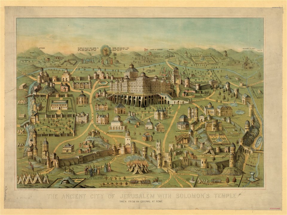 The ancient city of Jerusalem with Solomon's Temple LCCN2003674196