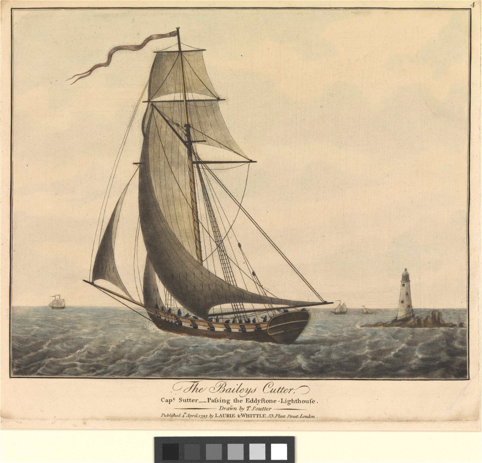 The Baileys cutter, Capt Sutter - passing the Eddystone Lighthouse RMG ...