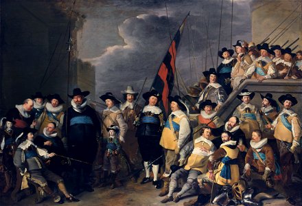 The arquebusiers’ civic guard company of captain Cornelis de Graeff and lieutenant Hendrik Lauwerszn in Amsterdam 1642 by Studio of Jacob Adriaensz Backer