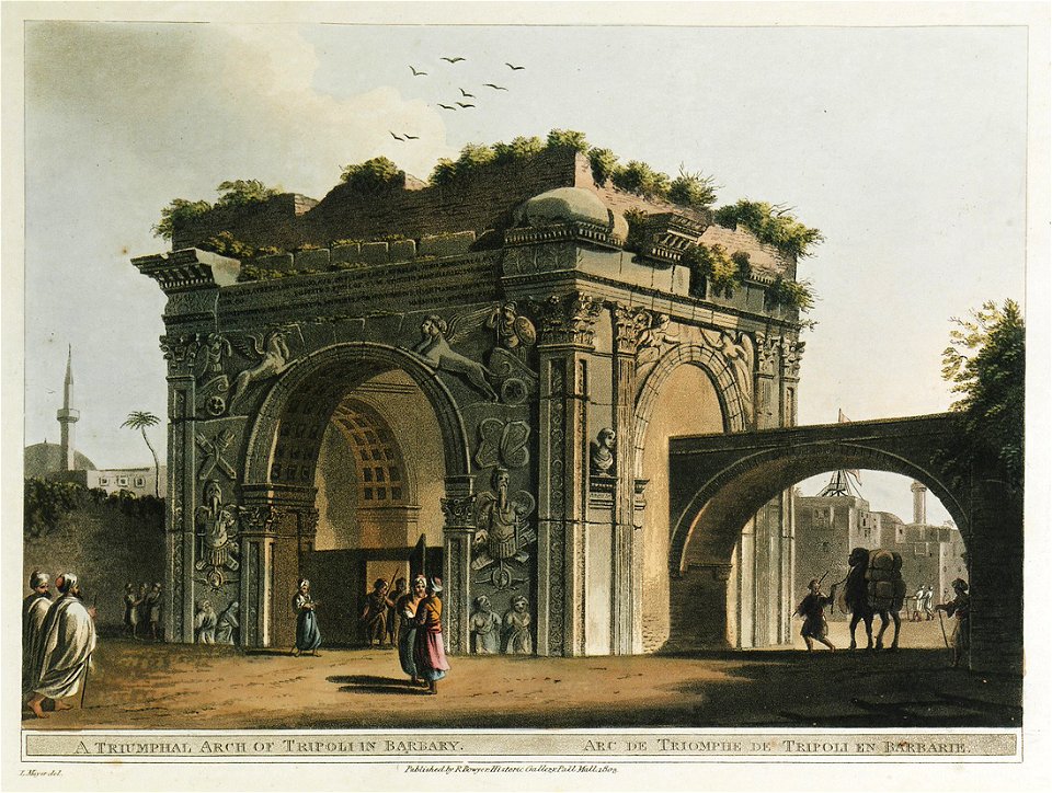 The Arch of Marcus Aurelius in Tripoli by Lugigi Mayer 1803