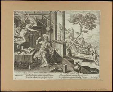 The Angel Appearing to St Philip 1575 print by Maarten van Heemskerck, S.I 55800, Prints Department, Royal Library of Belgium