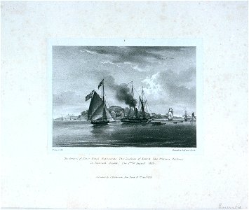 The Arrival of Their Royal Highnesses The Duchess of Kent and the Princess Victoria in Plymouth Sound, The 2nd of August 1835 RMG PU6503