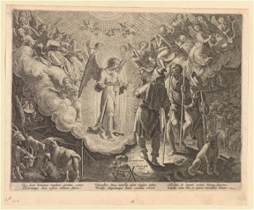 The Annunciation to the Shepherds ca.1589 print by Stradanus, S.IV 2413, Prints Department, Royal Library of Belgium