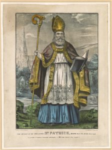 The Apostle of Ireland St. Patrick- born A.D. 372, died A.D. 464. Serpentes et omnia venenata animalia ex Hibernia baculo Jesu expulit LCCN90708659