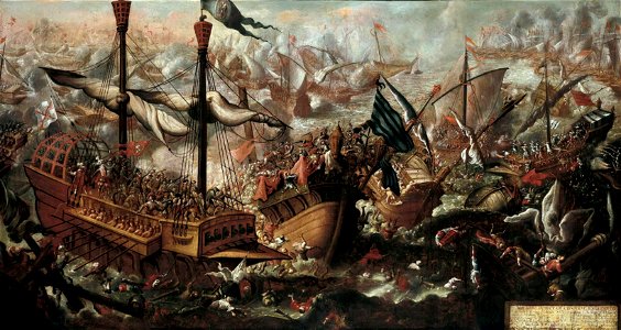 The Battle of Lepanto (by anonymous artist, 17th century) - Gemäldegalerie, Staatliche Museen, Berlin