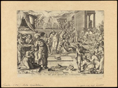 The Apostles Baptizing in Jerusalem 1575 print by Maarten van Heemskerck, S.I 55824, Prints Department, Royal Library of Belgium