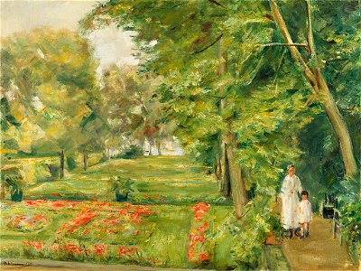 The Artist´s Granddaughter with her Governess in the Wannsee Garden (1923)