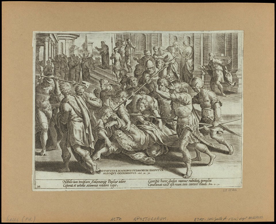 The Arrest of St Paul 1582 print by Stradanus, S.I 55816, Prints Department, Royal Library of Belgium