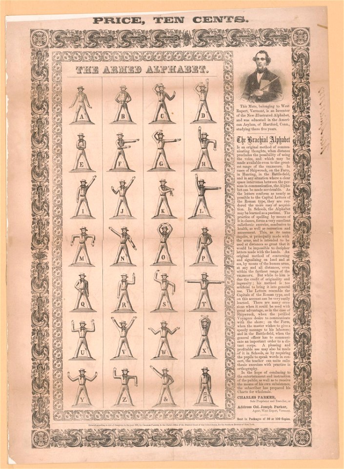 The armed alphabet - Price, ten cents - The brachial alphabet LCCN2003679866