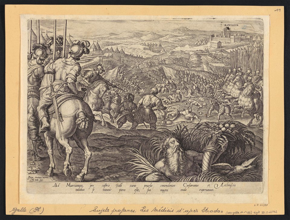 The Battle of Marciano ca.1582 print by Stradanus, S.I 54387, Prints Department, Royal Library of Belgium