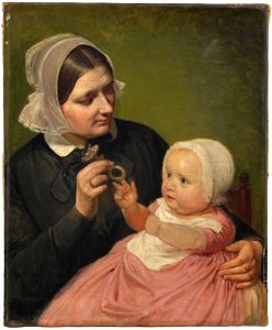 The Artist’s Wife and Their Son Poul (Wilhelm Marstrand) - Nationalmuseum - 212148