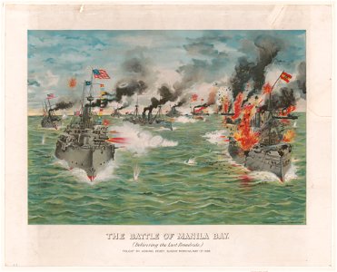 The battle of Manila Bay, (delivering the last broadside) LCCN2004669588
