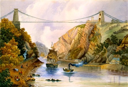 The Avon Gorge and Clifton Suspension Bridge, Bristol, England SAAM-1975.65 1