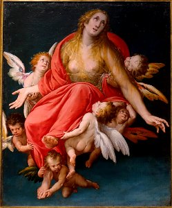 The Assumption of Mary Magdalene, by Riccardo Taurini, Milan, 1630s, oil on canvas - Blanton Museum of Art - Austin, Texas - DSC07913. Free illustration for personal and commercial use.