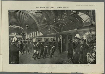 The arrival of the Bier at Paddington Station non-commissioned Officers of the Household Cavalry and Foot Guards bearing the coffin to the Royal train for its journey to Windsor (5254886)