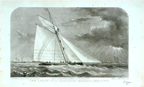The Arrow Vice Commodore Chamberlayne, R.V.Y.C. Published in Hunt's Yachting Magazine February 1853 RMG PU6508
